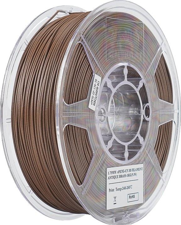 Produktbild eSUN ePETG-CF Carbon Antik Messing Filament 1.75mm 1Kg (PETG, 1.75 mm, 1000 g, Braun)