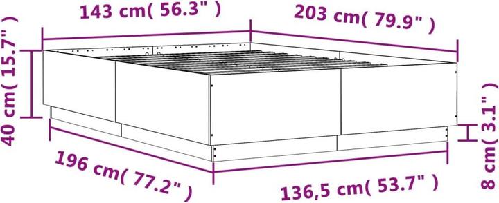 Actual product image vidaXL Bettgestell (200 x 200 cm)