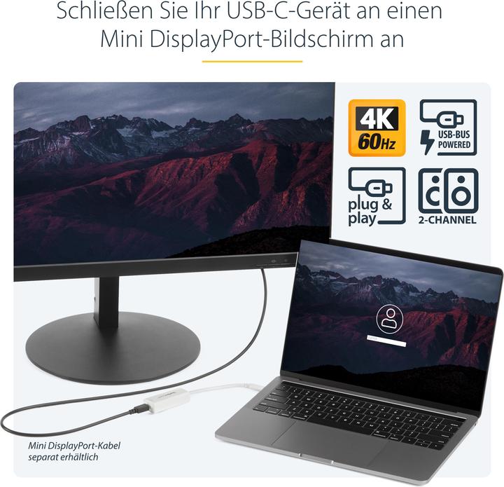 Produktbild StarTech USB-C zu Mini DisplayPort (Mini DP, 6 cm)