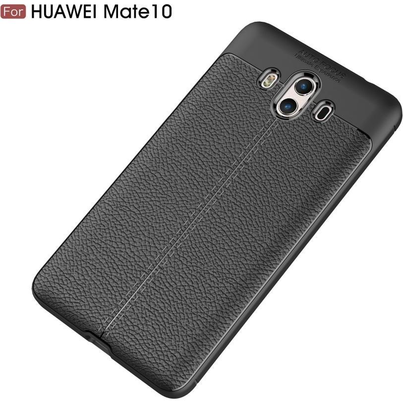 Thumbnail - Screenguard Huawei Mate 10 Hülle Leather Design TPU Cover (Huawei Mate 10), Smartphone Hülle, Schwarz