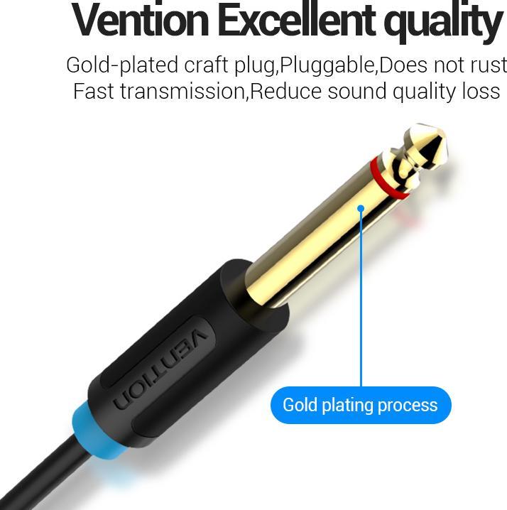Produktbild Vention BACBJ Male TRS 3.5mm to 2x Male 6.35mm Audio Cable 5m Black (5 m)