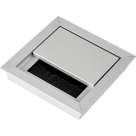TecLines, Kabelschutz + Kabelführung, TKD005 Kabeldurchführung 100x100mm, silber/schwarz (Kabeldurchlass)