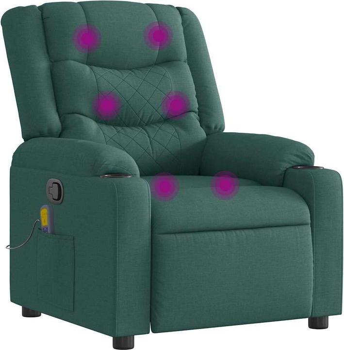 Image du produit vidaXL Fauteuil de massage Vert foncé Tissu