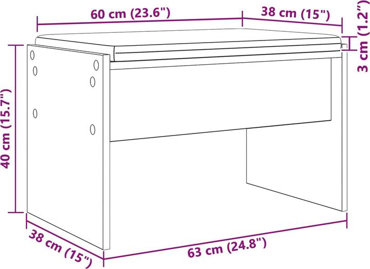 Produktbild vidaXL Flurbank (38 cm)