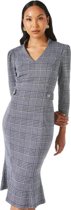 Actual product image Principles Womens/Ladies Checked Jacquard Tab Belt Midi Dress (44)