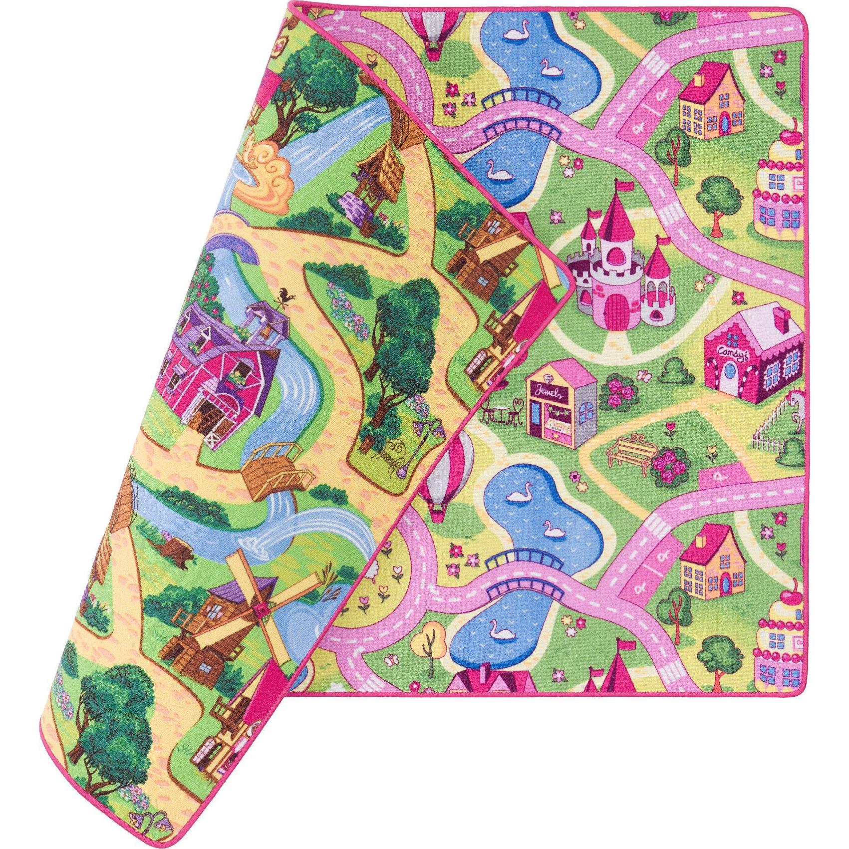 Pergamon, Spielteppich + Spielmatte, Strassenteppich Beidseitig Strassenlandschaften (160 x 160 cm)