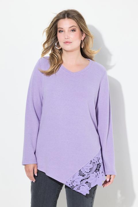 Actual product image Miamoda A-line sweater with lace insert and long sleeves (56)