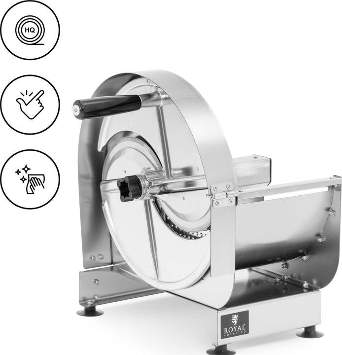 Royal Catering Gemüseschneider manuell mit Kurbel Gemüsehäcksler 120 mm 0,8 - 11 mm