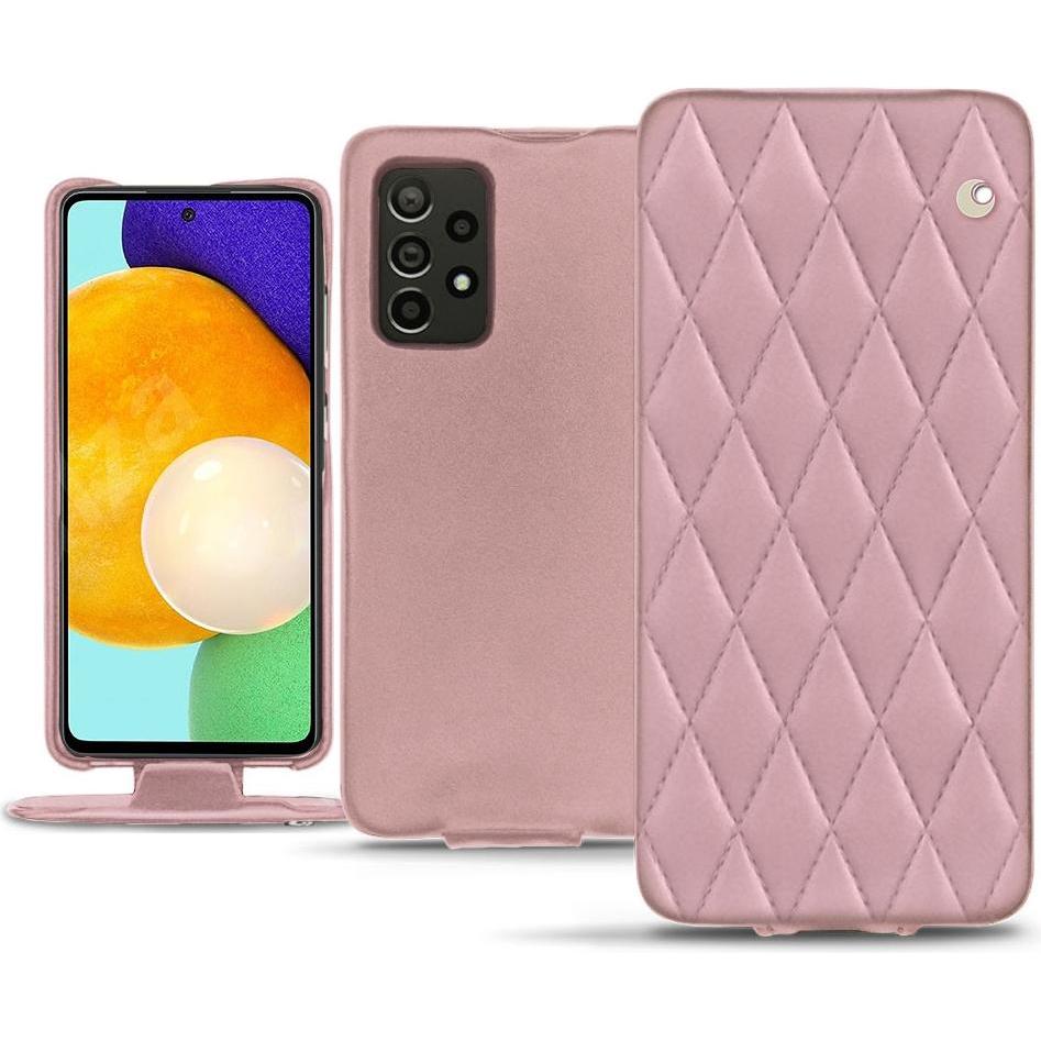 Noreve Lederschutzhülle vertikal (Samsung Galaxy A52), Smartphone Hülle, Rosa