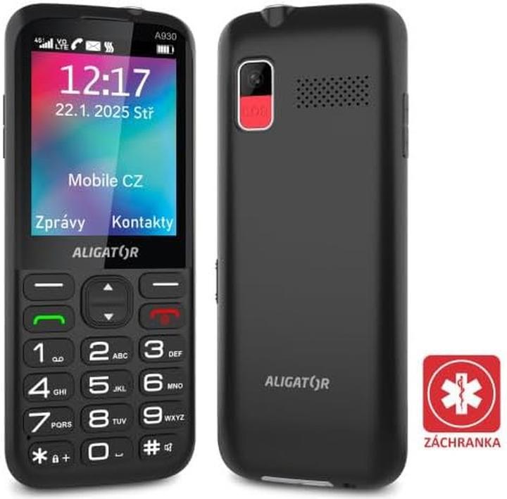 Immagine prodotto Aligator Telefono cellulare per anziani con tasti grandi, SOS e localizzatore GPS, display a colori, Dual SIM (2.80", 1.90 Mpx)