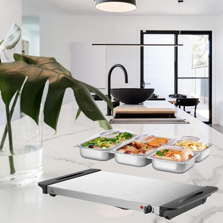 Actual product image Steinborg Buffetwärmer mit 4 Speisebehältern