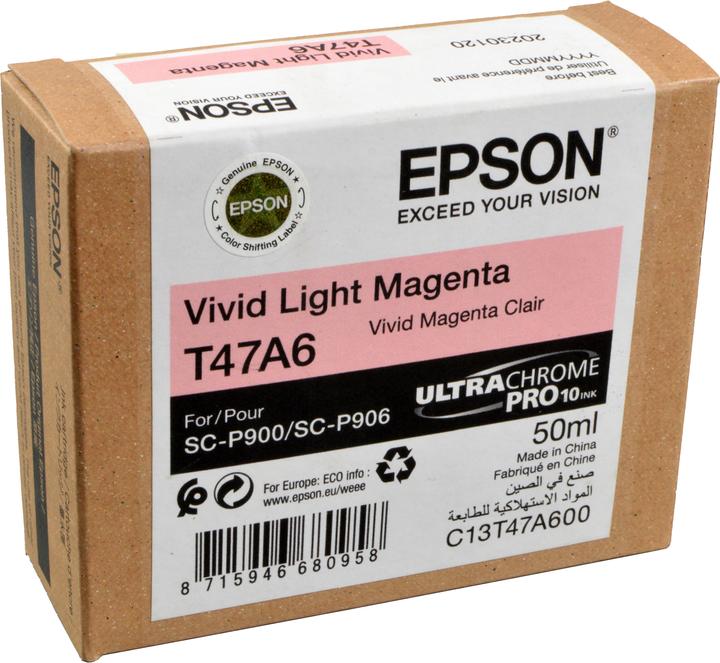 Produktbild Epson Ink/Singlpck VividL MG T47A6 Pro 10 50ml (M)