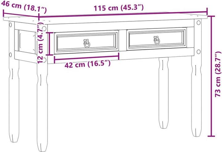 Produktbild vidaXL Konsolentisch (115 x 46 x 73 cm)
