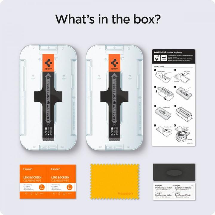 Image du produit Spigen Glas.tR Ez Fit (2 pièce(s), Apple iPhone 14, Apple iPhone 13, Apple iPhone 16e, Apple iPhone 13 Pro)