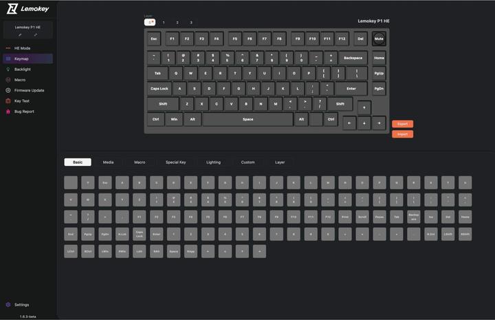 Actual product image Keychron Lemokey P1 HE (US, Cable, Wireless)