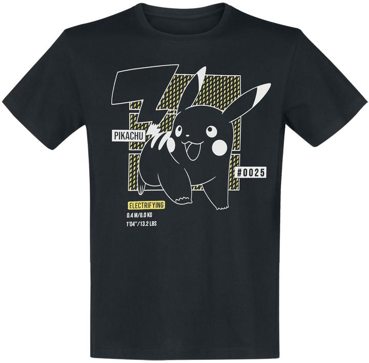 Immagine prodotto Difuzed Maglietta Pokemon Nero Pikachu Line-art (M) (M)