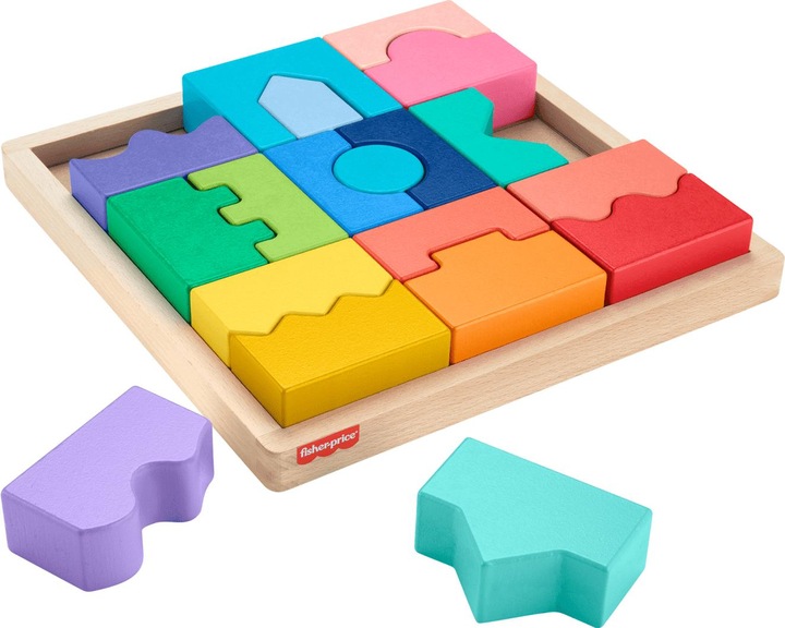 Actual product image Fisher-Price Bunte Steckbausteine aus Holz