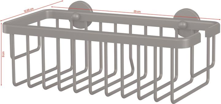 tesa Cestello doccia ALUXX BLACK con soluzione adesiva senza forare (25 x 12,5 x 9,5 cm)