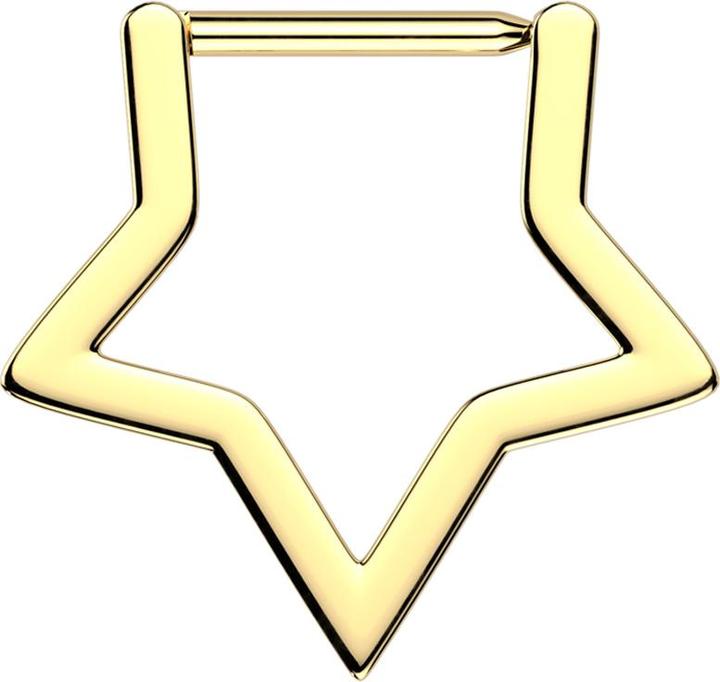 Immagine prodotto Star Piercing Micro Segmentring klappbar vergoldet Stab mit Stern (senza ottone, Titanio)