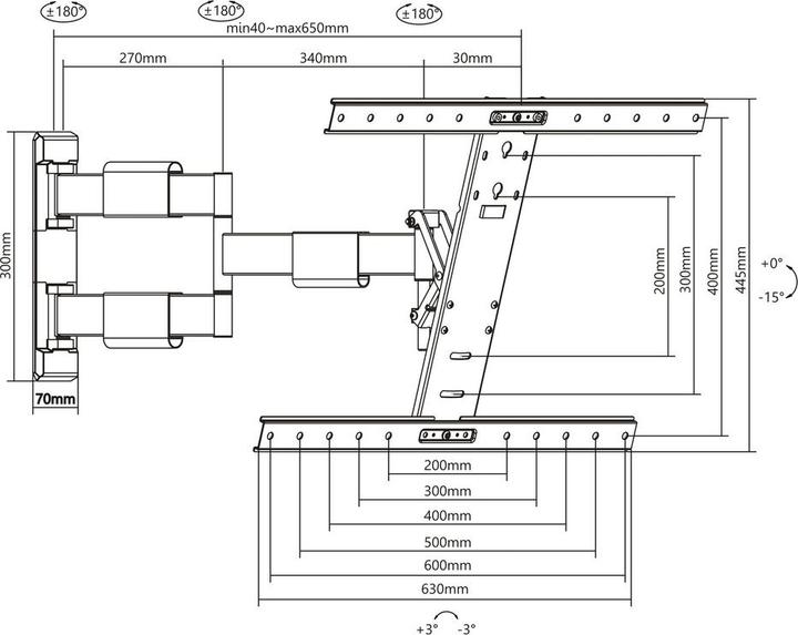 Actual product image Multibrackets M Vesa Flex Arm Thin (Wall, 55", 30 kg)