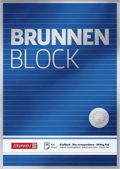 Briefblock 'BRUNNEN-Block' Premium (A4, Liniert, Kein Einband)