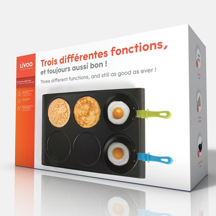 Produktbild Livoo Set Mini-Wok, Crêpe-Eisen und Grill