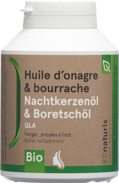 B'Onaturis Onagre + huile de bourrache 500 mg 180 gélules (180 pièce(s), Capsules, 137 g)