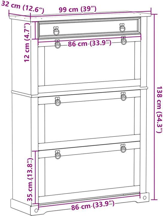 Image du produit vidaXL Kathleen (99 x 32 x 138 cm)