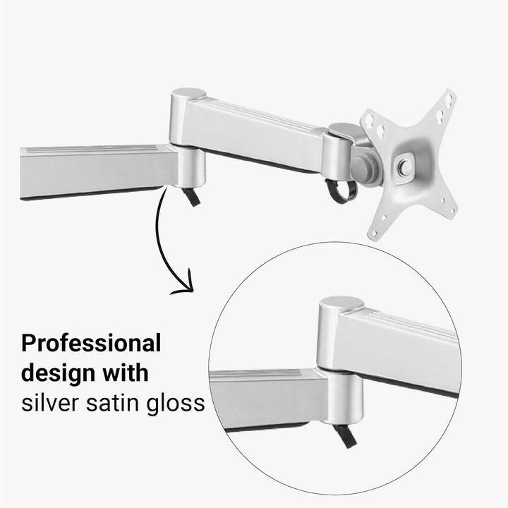 Actual product image Desq LCD monitor arm |49 cm|13kg max |panel clamp |Vesa 100/75 | Zilver (13 kg)