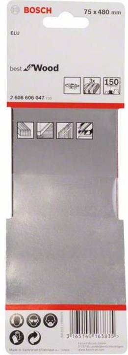 Image du produit Bosch Professional Zubehör PRO X440 bande abrasive, 75 x 480 mm, G150 (150)