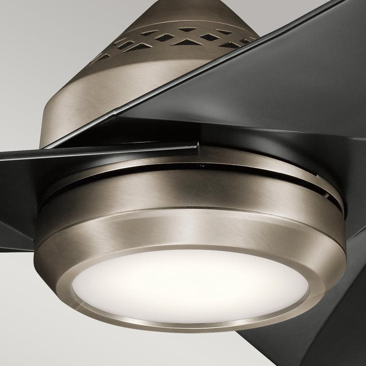 Actual product image Elstead Lighting Jade silent ceiling fan with LED light Ø152cm + remote control satin black (45 dB)