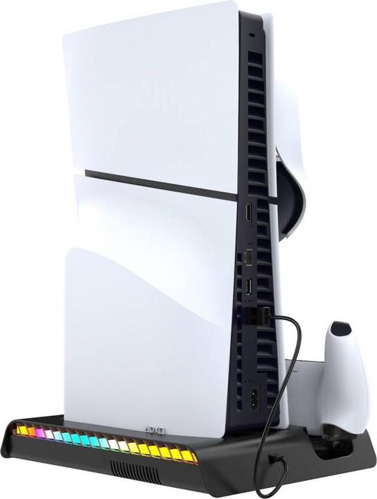 Actual product image - iPega P5S006 Multifunctional Charging RGB Stand with Cooling for PS5 Slim Black (PS5)