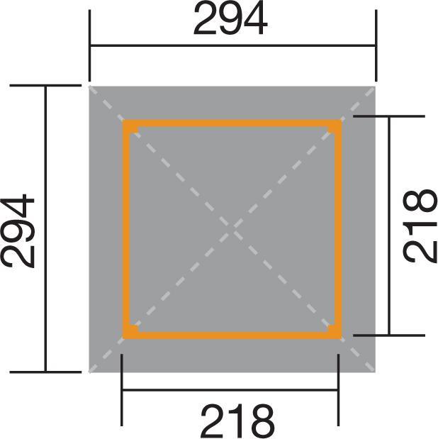 Actual product image Weka Holzbau Pavilion weka Paradise size 1 218 x 218 cm nature (218 cm, 294 cm)