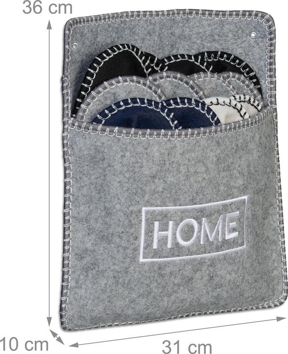 Actual product image Relaxdays 6 Paar Gästehausschuhe aus Filz (36, 37, 38, 39, 40, 41, 42, 43, 44, 45)