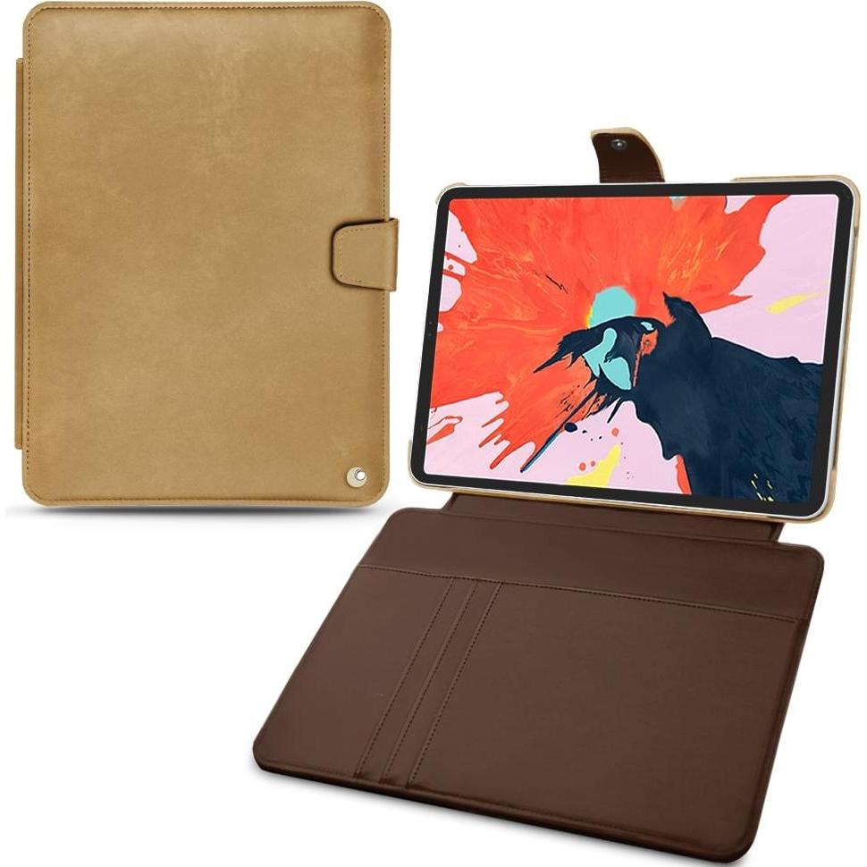 Noreve Lederschutzhülle Wallet (iPad Pro 11 2018 (1. Gen)), Tablet Hülle, Braun