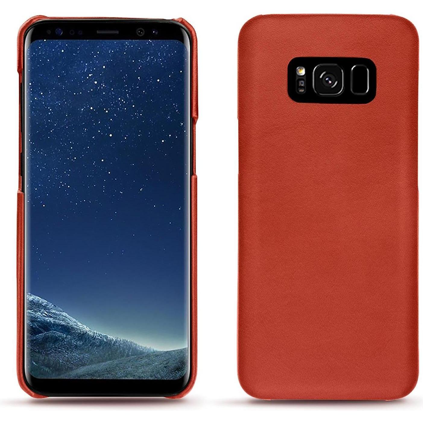 Noreve Lederschutzhülle (Samsung Galaxy S8+), Smartphone Hülle, Orange