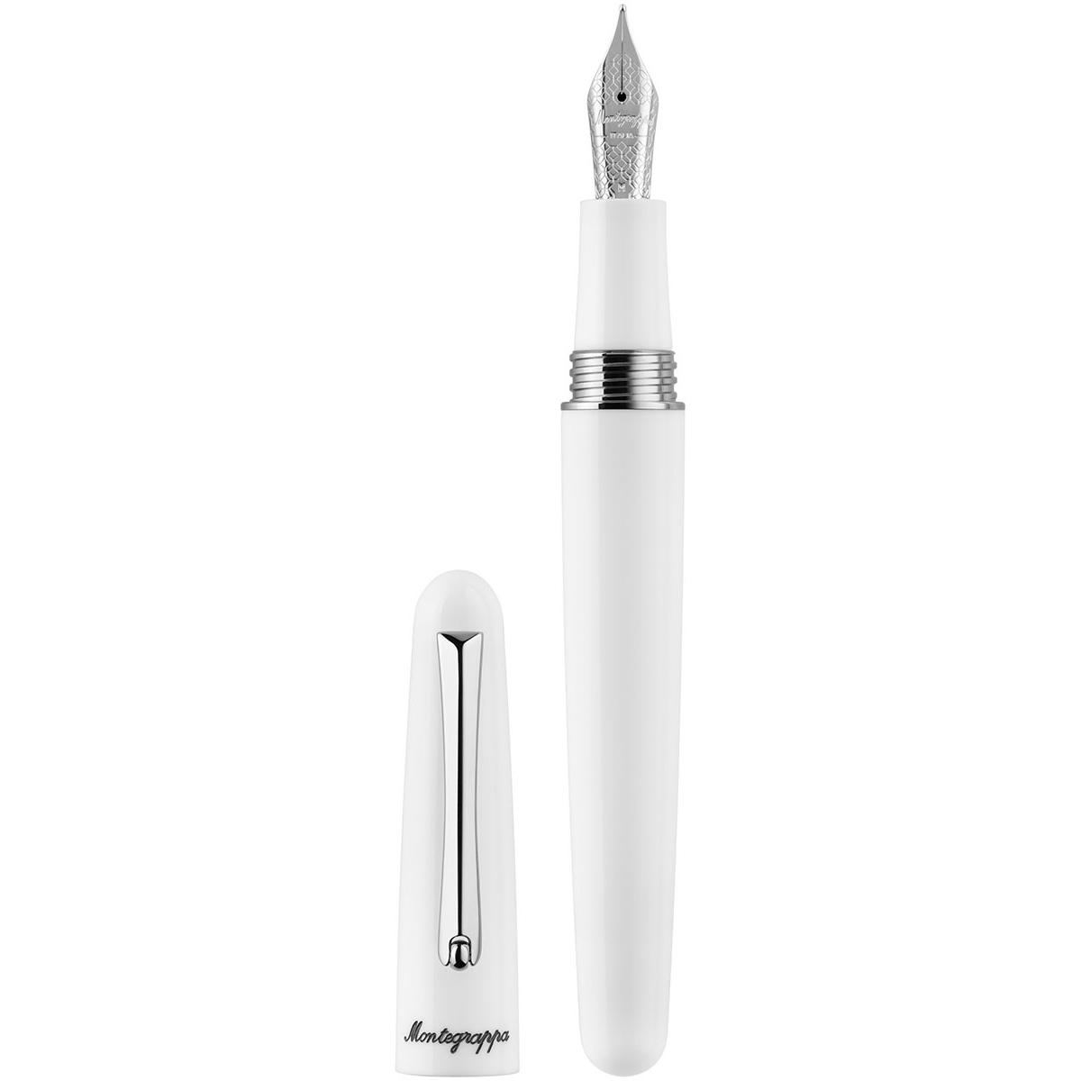 Montegrappa, Penne, Iseor2aw mg Stilografica, Elmo 01, Frost, Pennino F-Steel (Bianco)