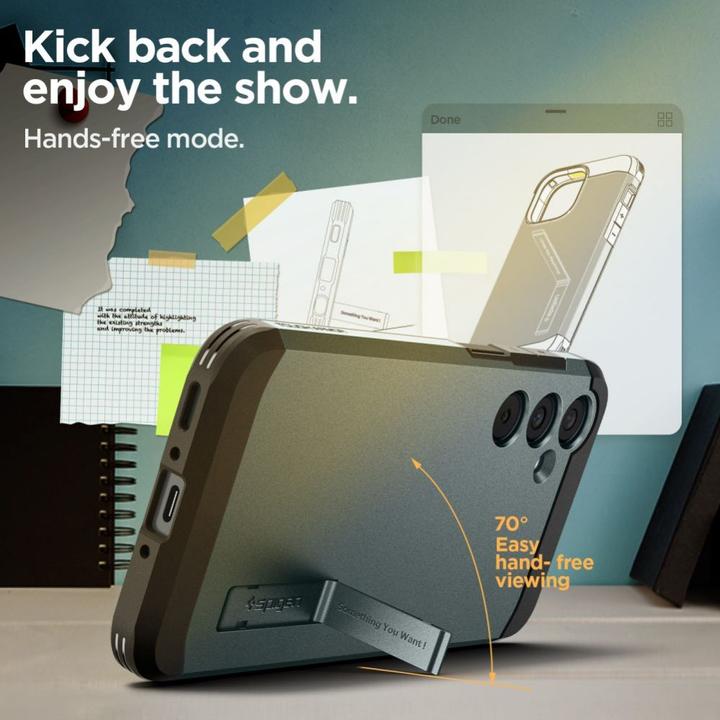 Actual product image Spigen Tough Armor Sam A35 5G zielony/abyss green ACS07518 (Samsung Galaxy A35)