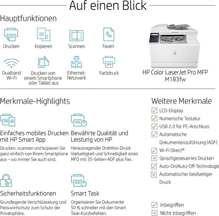 Actual product image HP M183fw Color LaserJet Pro (Laser, Colour)