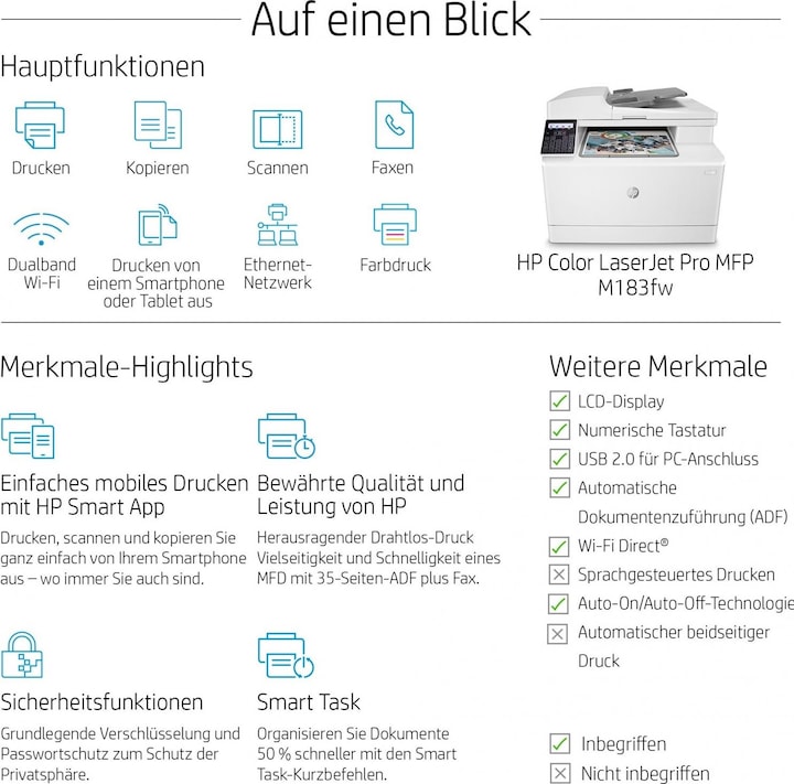 Actual product image HP M183fw Color LaserJet Pro (Laser, Colour)