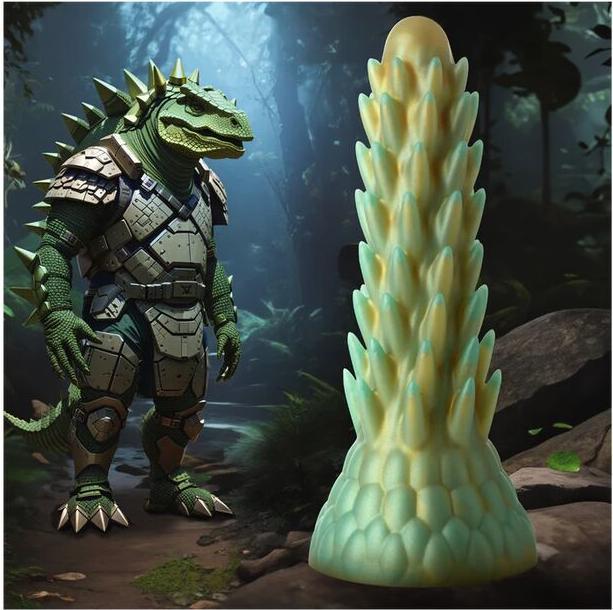 Actual product image Creature Cocks Stegosaurus - Spiky Reptile Silicone Dildo