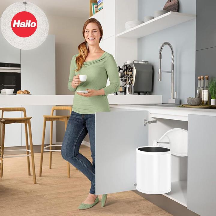Produktbild Hailo Compact-Box M, Einbau-Mülleimer, 15 ltr, Weiss (15 l)