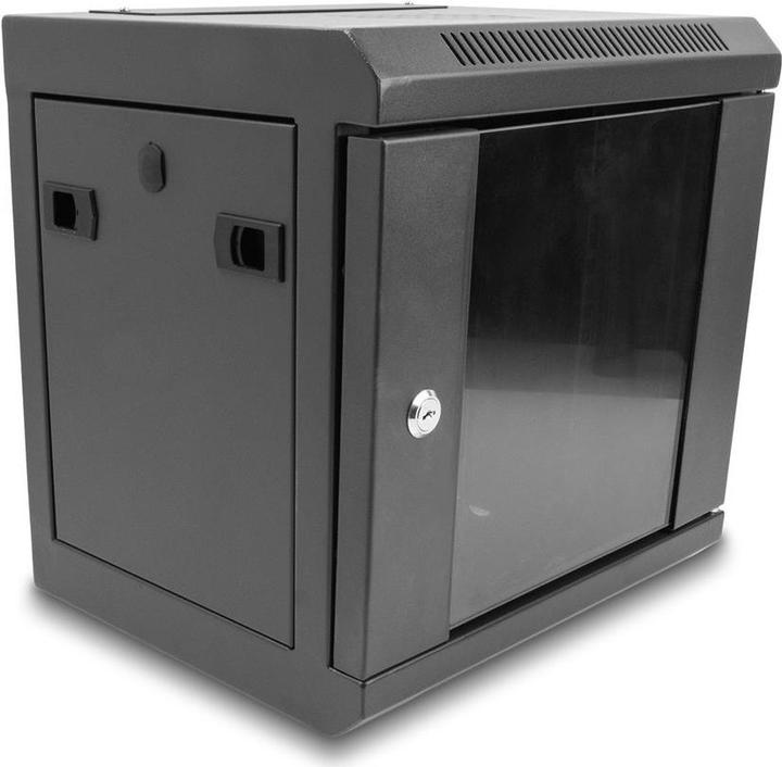 Produktbild Delock 10? Netzwerkschrank mit Glastür 6 HE schwarz (6 HE, 10 Zoll Rack)