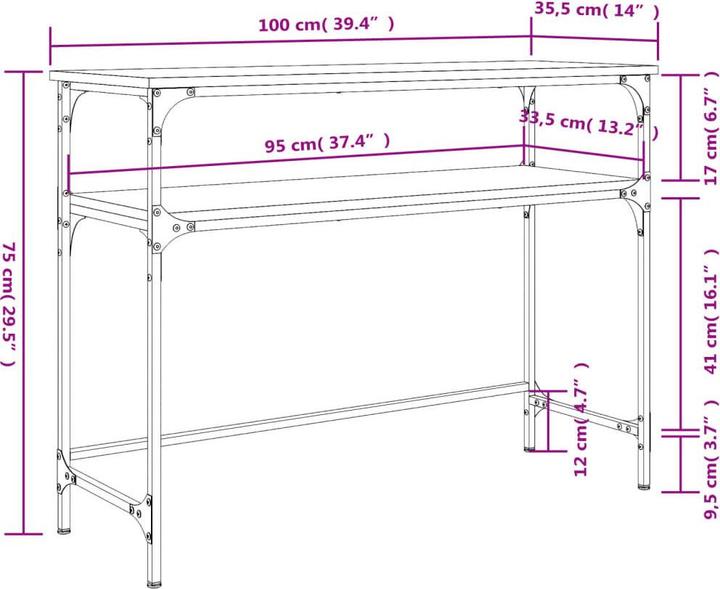 Image du produit vidaXL Konsolentisch (35.50 x 35.50 x 75 cm)