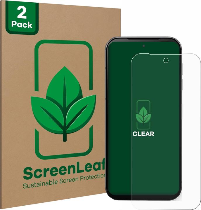 ScreenLeaf Schutzfolie nachhaltiger Displayschutz Displayschutzfolie Folie Klar Transparent (2 Stück, Fairphone 5)