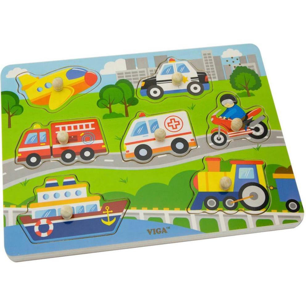 Viga Toys SP VIG Holzpuzzle Fahrzeuge (7 Teile)