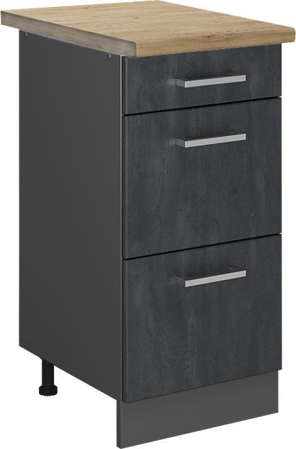 Anthrazit, Eiche, Schwarz Beton