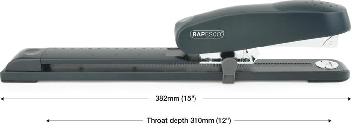 Image du produit Rapesco R79026A3 790 Agrafeuse à bras long (type 24/6mm ou 26/6mm) Chargement frontal Noir (50 feuilles)