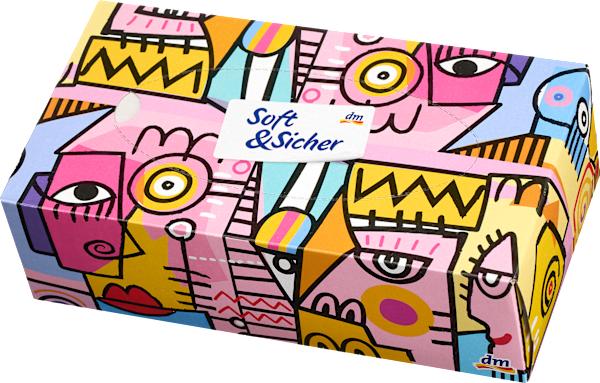 Actual product image dm Soft&Sicher Handkerchief box design