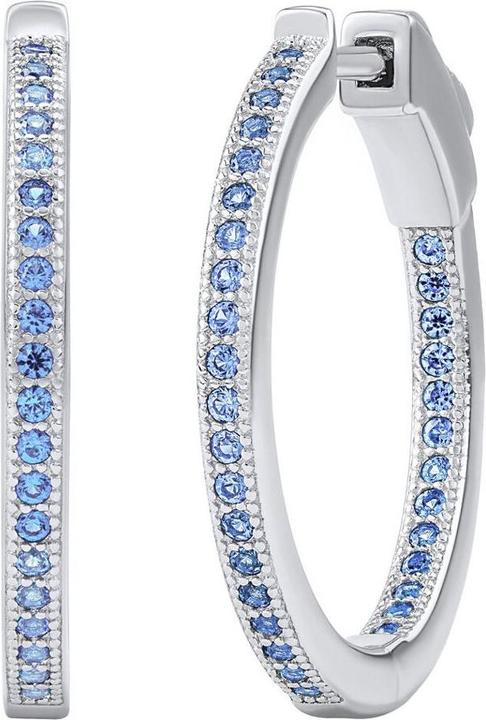 Image du produit Silvego Boucles d'oreilles MILLA 22mm Silver Hoop avec saphir bleu JJJE0106ELB (Argent)
